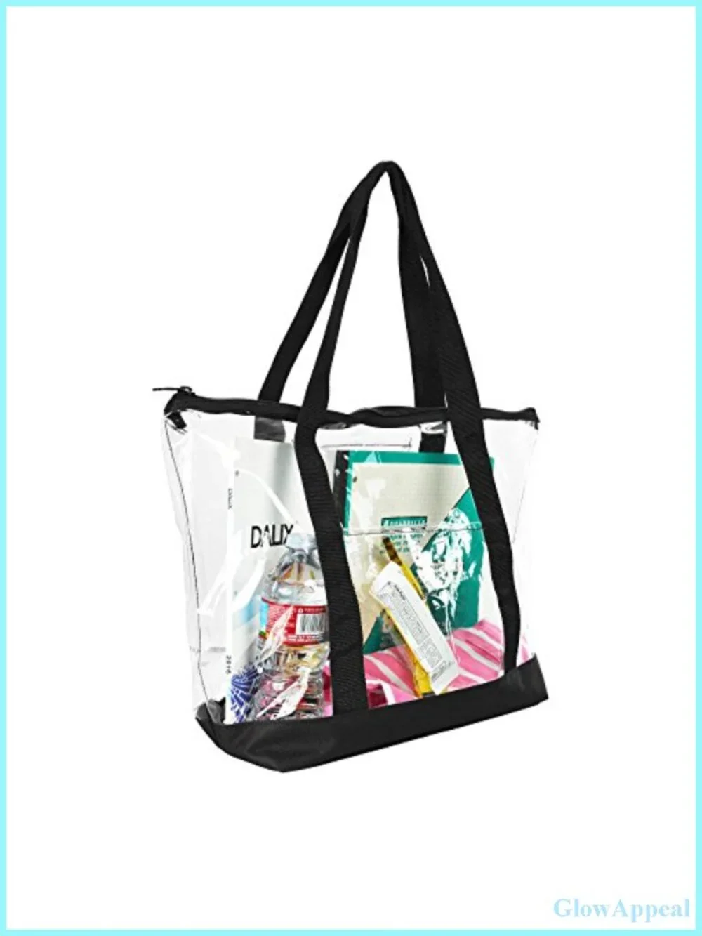 Clear PVC Tote Shoulder Bag Work Shopping Handbag Security Bag Women's